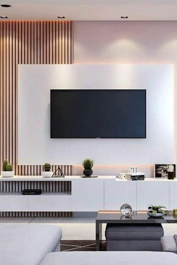 Modern TV Wall Design Ideas in Austin, TX